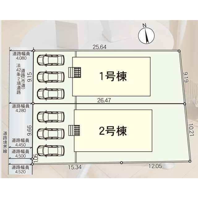 柳川市間の新築一戸建の区画図| 