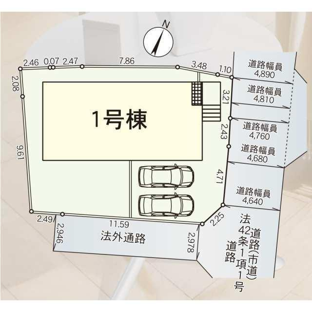 八女郡広川町大字太田の新築一戸建の区画図| 