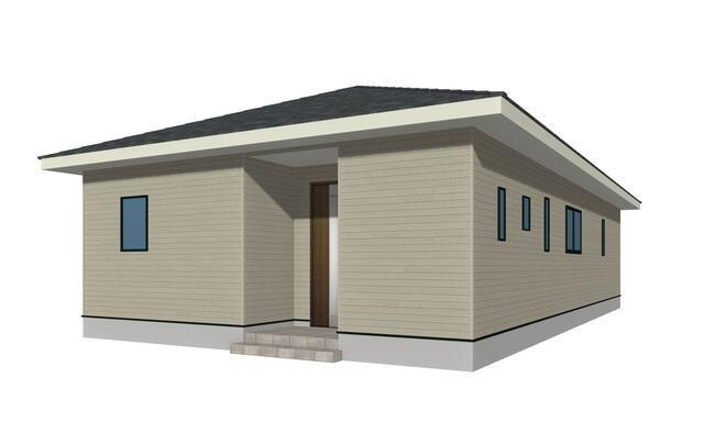 筑後市大字下北島の新築一戸建の外観パース| 