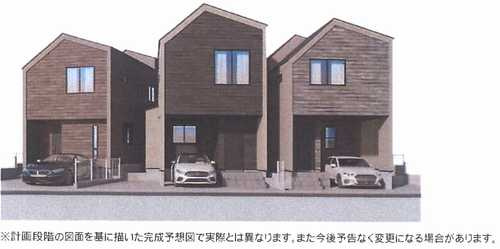 藤沢市辻堂６丁目　新築戸建　全３棟の外観パース