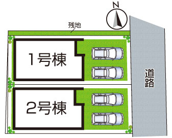 大阪市平野区西脇　第1期　新築一戸建ての区画図|全２区画
