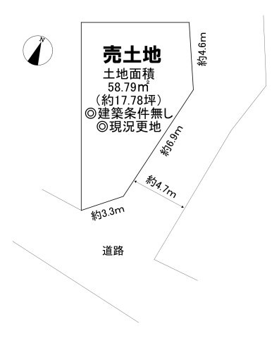 日置荘西町７丁　売土地の土地図|【南東角地！日当り・通風良好】たっぷりの陽光に包まれる明るい住まいになりますね♪