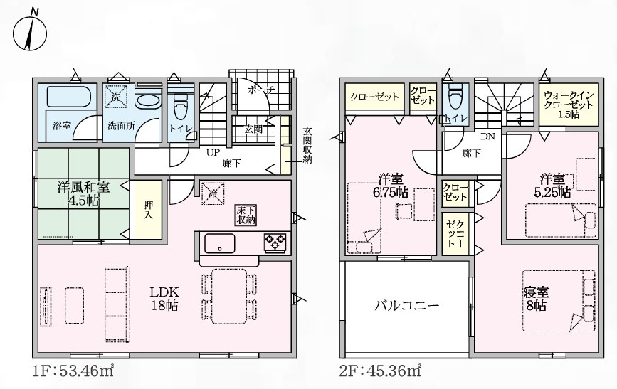 Cradle garden　吉見町東野第22の間取り|図面と現況が異なる場合、現況を優先とします。