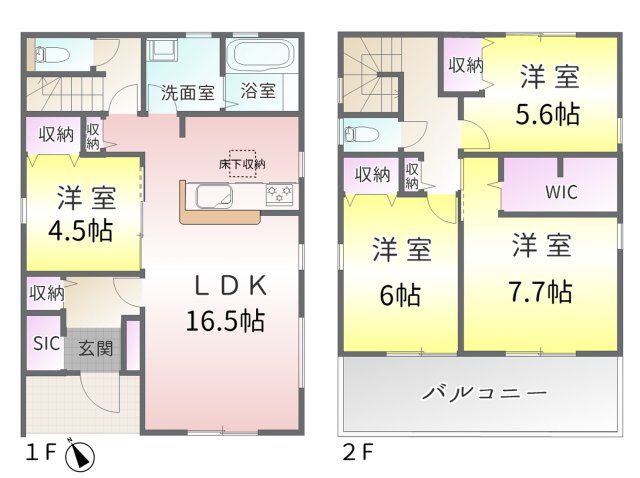 小牧市小木2丁目(全2棟)の間取り