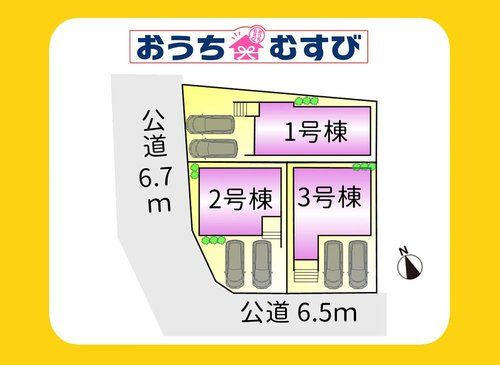 名古屋市名東区小井堀町1期(全3棟)の区画図