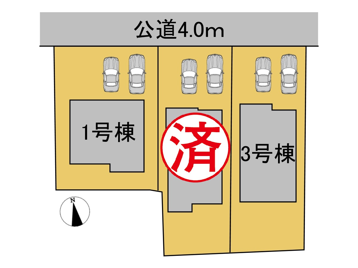 タマタウン　大垣市世安町（大垣南小）全3区画分譲の区画図|■区画図
■YAMADA電機の　ヤマダ不動産　株式会社リライフ　
いつでもお問合わせ下さい。