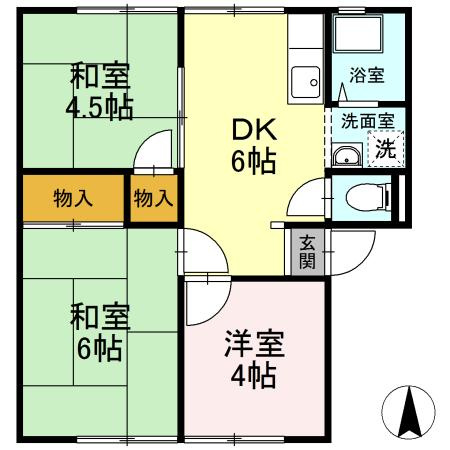 エレガンス西市　E棟の間取り