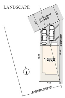 【区画図】 | 【仲介手数料無料！！】国立市富士見台1丁目　新築戸建て（全1棟）1号棟　5680万円
