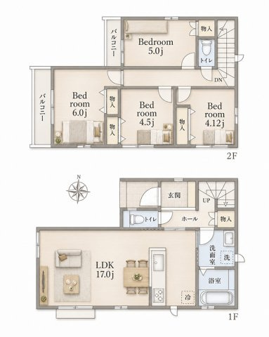 足立区西新井４丁目  新築分譲住宅　　限定１邸の間取り