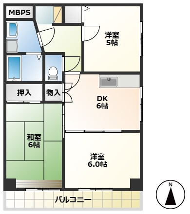 ホーリーグランド稲毛山王の間取り