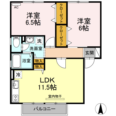 ハイカムール花尻　A棟の間取り