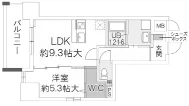 大阪市中央区松屋町の賃貸マンションの区画図