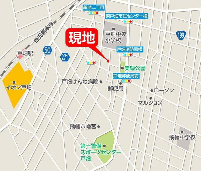 北九州市戸畑区新池２丁目の新築一戸建の地図| 