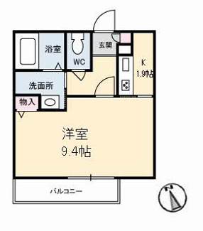 【間取り】 | エトワール御船 | 1K