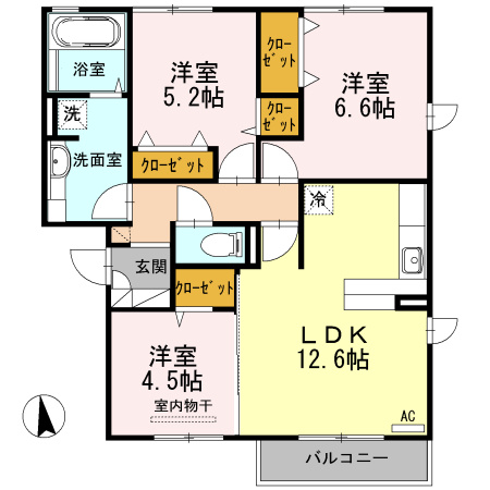【間取り】 | セジュールモダン　B棟