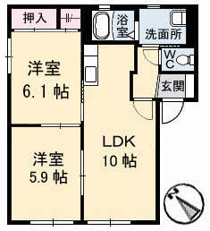 【間取り】 | ハイツ安倍21　Ⅱ棟