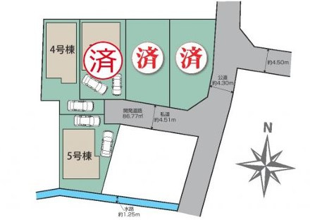 ◎茅ヶ崎市円蔵2丁目　新築戸建　4号棟の区画図|4号棟☆