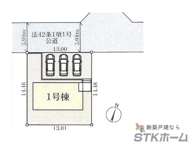 仲介手数料無料　上尾市小泉376-12　新築戸建　全１棟の区画図