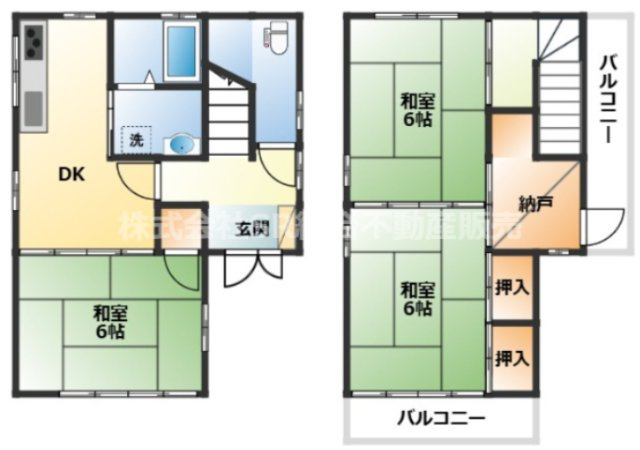 加納1丁目中古戸建の間取り|全和室6帖で落ち着いた雰囲気があります♪