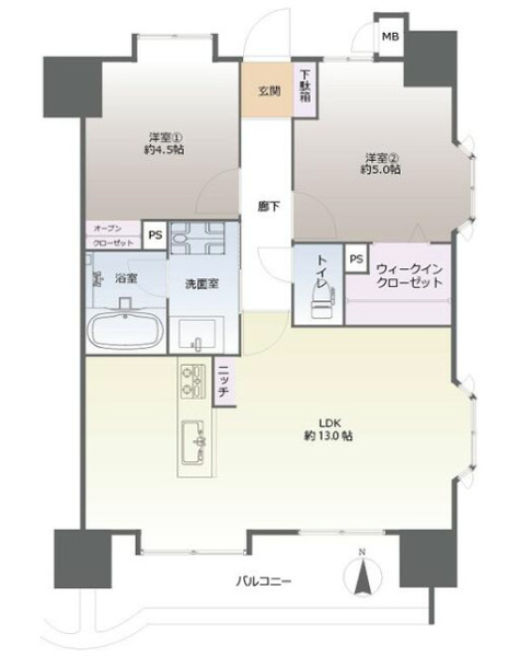 【間取り】 | ロマネスク西公園第６☆仲介手数料無料☆