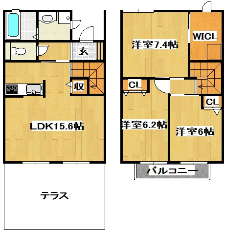 すみれテラスＤ棟の間取り