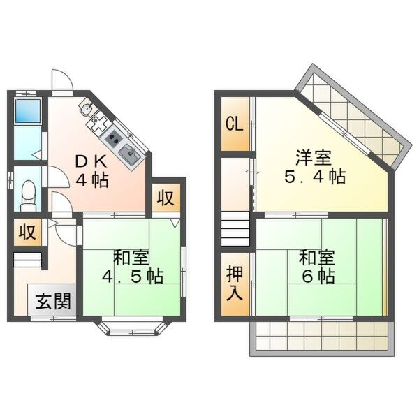 板宿町3丁目戸建の間取り
