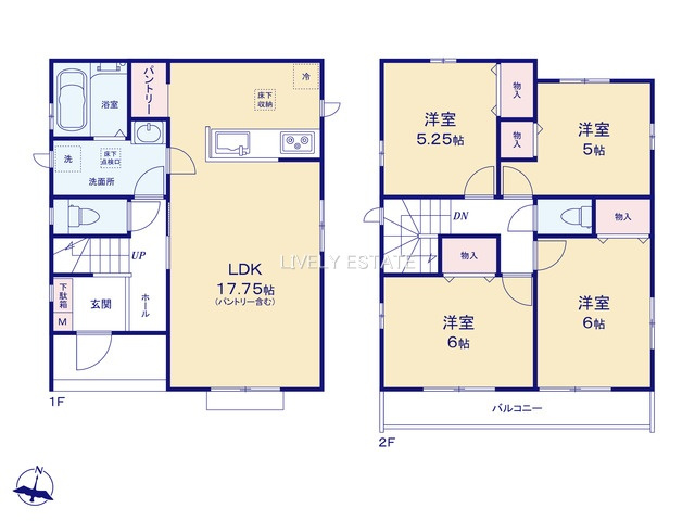 草加市新栄3丁目 新築分譲住宅 全3棟 C号棟の間取り