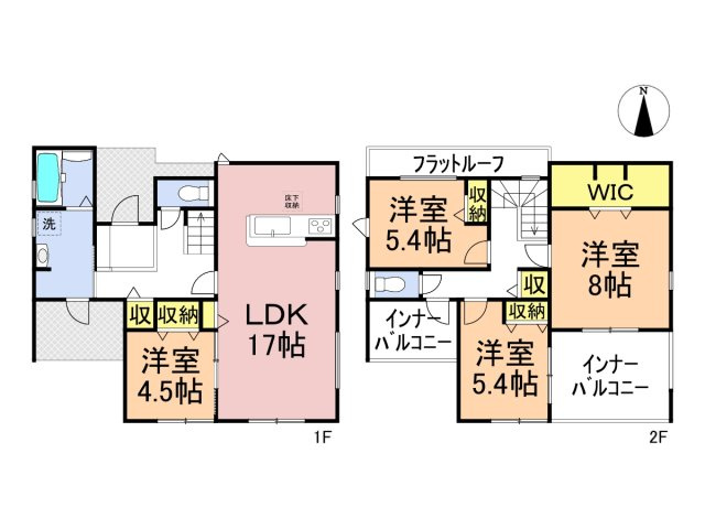 リーブルガーデン　各務原市川島小網（川島スポーツ公園西）　全4区画分譲の間取り|■１号棟　■ヤマダ不動産　株式会社リライフ　
■夢のマイホーム購入をフルサポートします！