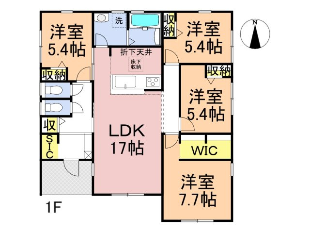 リーブルガーデン　各務原市川島小網（川島スポーツ公園西）　全4区画分譲の間取り|■４号棟　■ヤマダ不動産　株式会社リライフ　
■夢のマイホーム購入をフルサポートします！