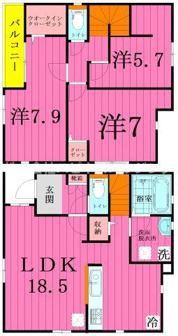 Kolet柏戸張～コレットカシワトバリ～の間取り