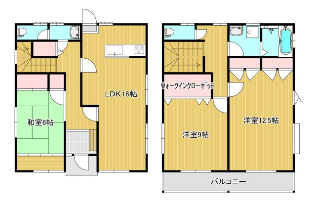 亀沢農地付住宅３LDKオール電化太陽光パネルの間取り
