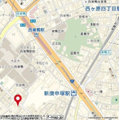 スカイコートパレス西巣鴨の地図