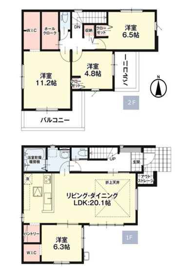 【間取り】 | 福岡市西区富士見1丁目1期　1号棟（全3棟）【仲介手数料無料・0円】 | 平日、土日祝日もお好きな日時にご見学可能です。お気軽にお問合せ下さい。