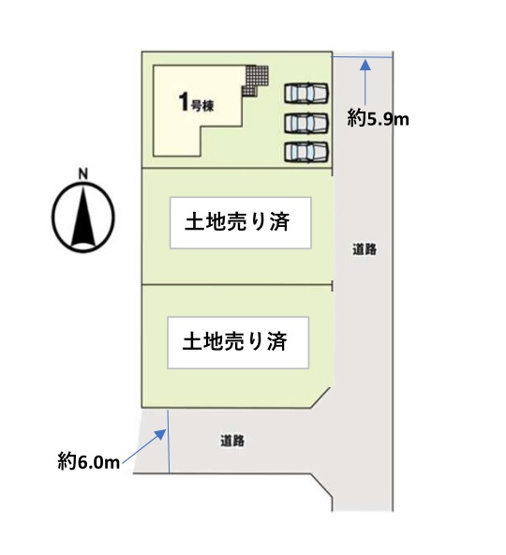 【区画図】 | 福岡市西区富士見1丁目1期　1号棟（全3棟）【仲介手数料無料・0円】 | 区画図です。1号棟