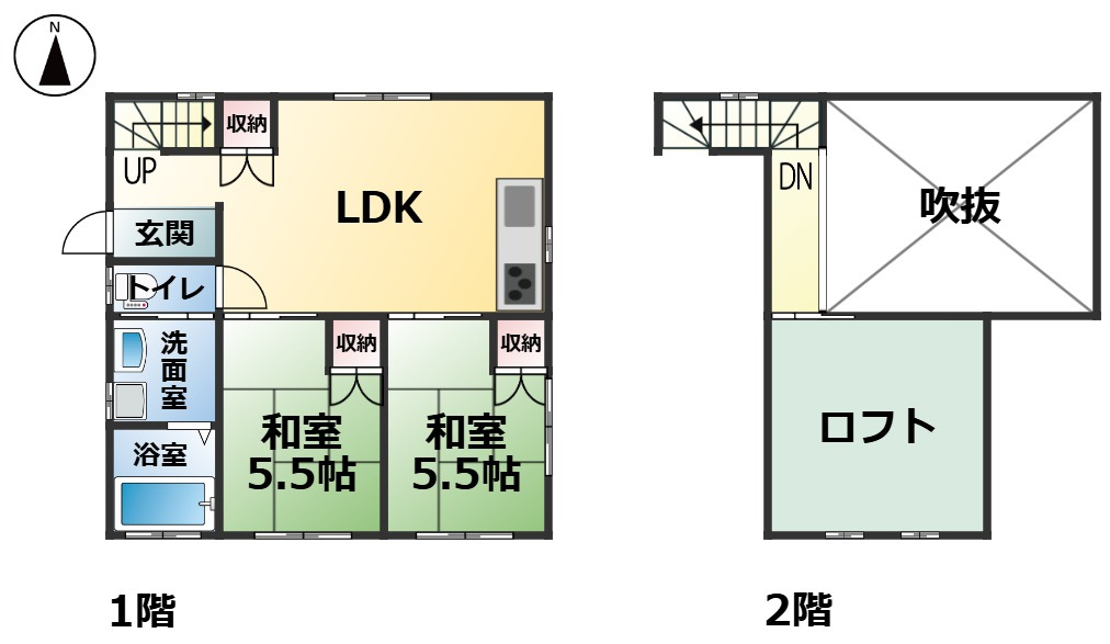 高島市今津町今津中古戸建の間取り