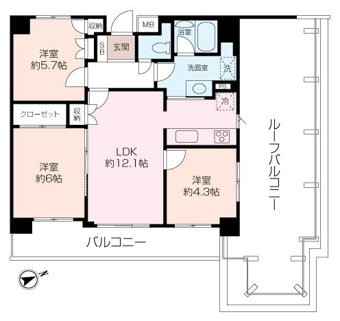 ～ル ー フ バ ル コ ニ ー × 角 部 屋～　磯子北・パークホームズの画像
