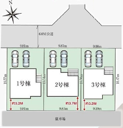 取手市本郷　6期　新築戸建て　2号棟の区画図|区画図です♪