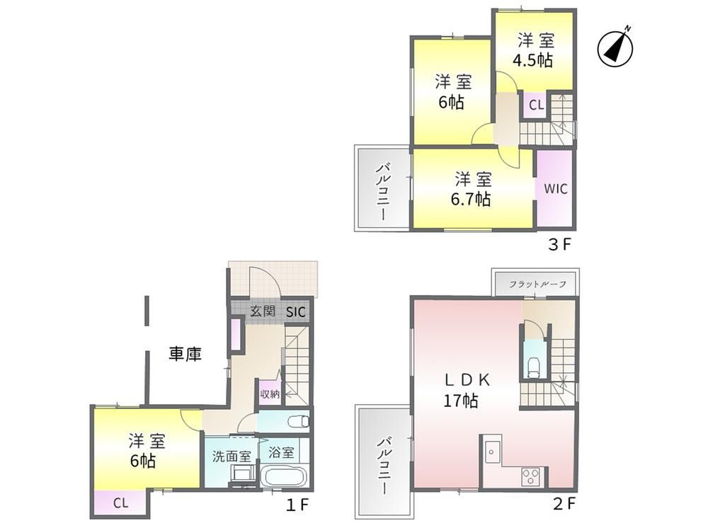 春日井市柏井町3期(全1棟)の間取り