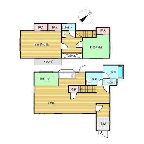 鉾田市安塚中古戸建の間取り