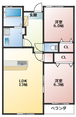 グランコートⅡの間取り