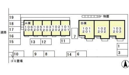 モーニンググローリーＢ202の区画図