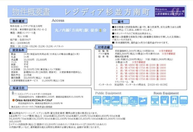レジディア杉並方南町のその他