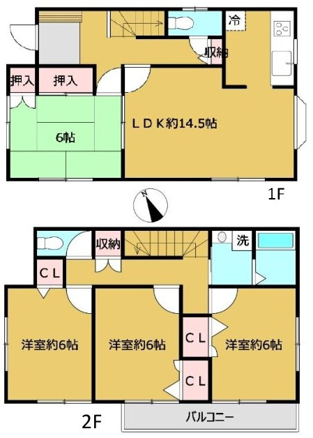 中古戸建て　あきる野市草花の間取り|間取図