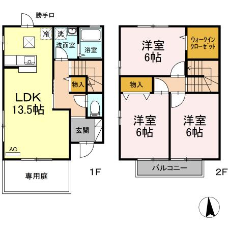 メルベーユ B棟の間取り