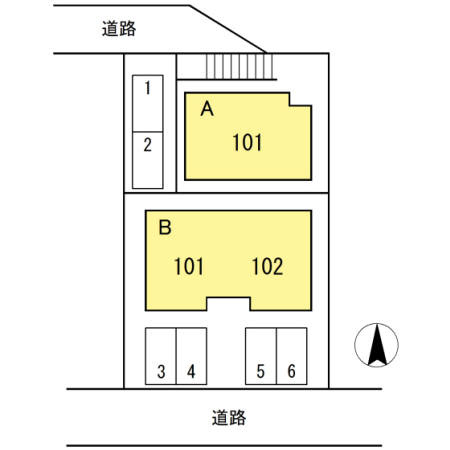 メルベーユ B棟の区画図
