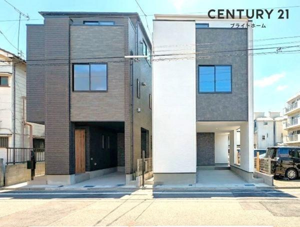 横浜市西区元久保町の新築一戸建の外観：施工例|同じ施工会社が建築した施工例です。