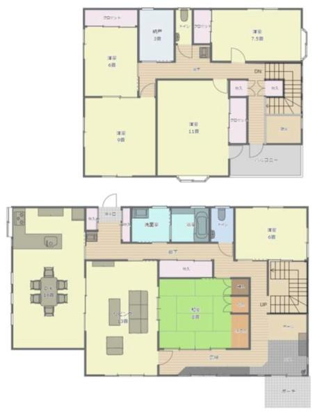 和歌山市弘西　中古戸建の間取り