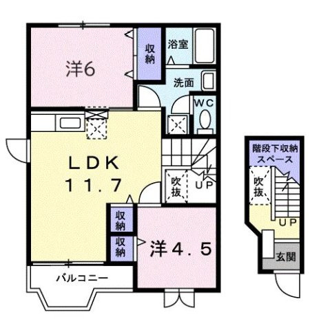 コーポ石川　Ｄの間取り