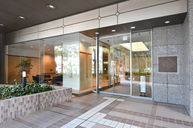 ラムザタワーのエントランス|駅直結徒歩2分・オートロックでセキュリティも安心！◆JR埼京線・武蔵野線『武蔵浦和』駅直結徒歩2分で通勤通学にとても便利でスムーズ！雨の日でも濡れずに駅まで移動できますね！