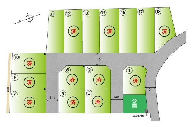 ライフフィールド向Ⅴの区画図